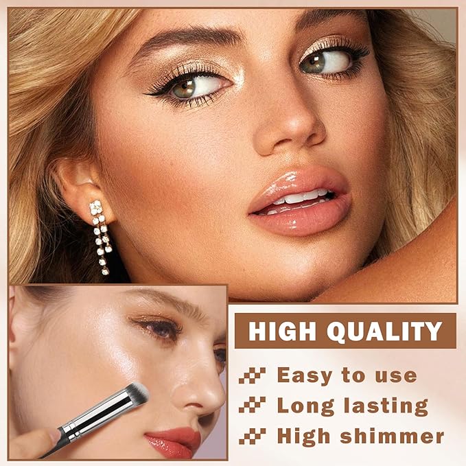 Contour Powder Highlighter Powder Contour Palette,2 In 1 Highlighter Contour Palette,Shimmer Powder Highlighter Matte Powder Contour Palette,Face Contorno Maquillaje-Warm Brown-VivaGrace Women