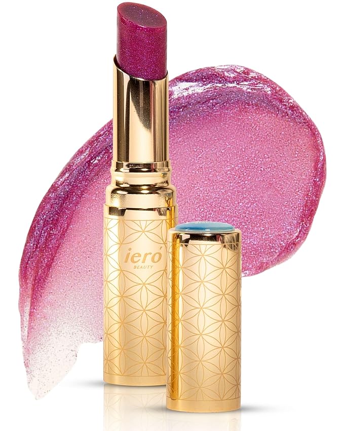 ieró Beauty Moonkissed Luminous PH Tinted Lip Balm w/Shea Butter & Vitamin E, Lip Care Moisturizer, Lip Plumper for Soft & Supple Lips, Paraben Free, Vegan, Sheer Berry w/Blue-Violet Shimmer-VivaGrace Women