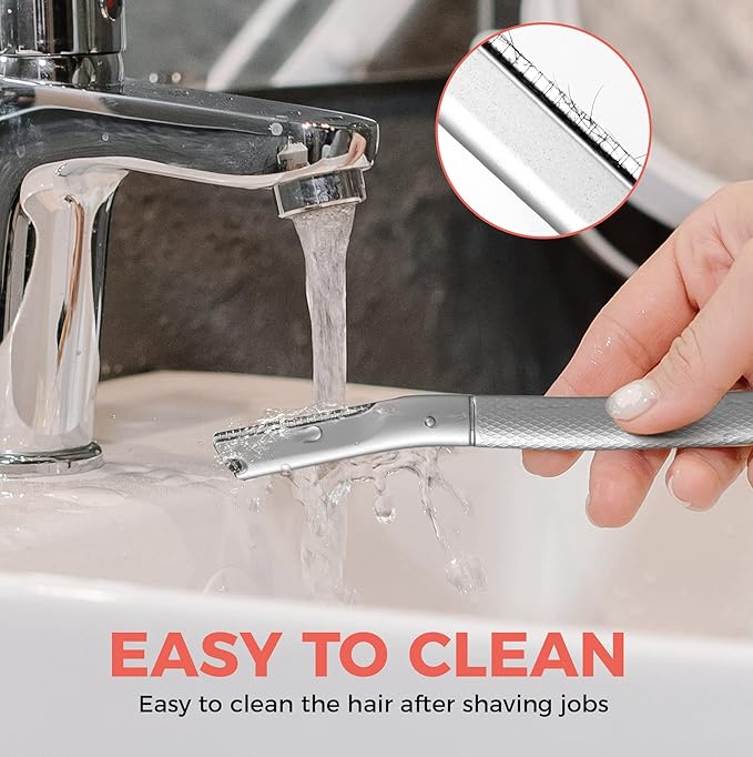 ZOMCHI Eyebrow Razor, Face Razors for Women&Men, Eyebrow Trimmer Shaper with Precision Cover,Facial Shaver with 6 Blades (Silver)-VivaGrace Women