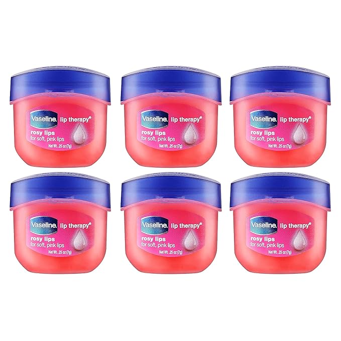 Vaseline Lip Therapy Lip Balm Mini, Rosy Lips | Lip Repair in a Container for Cracked, Dry Lip | Travel Size 0.25 Oz (Pack of 6)-VivaGrace Women