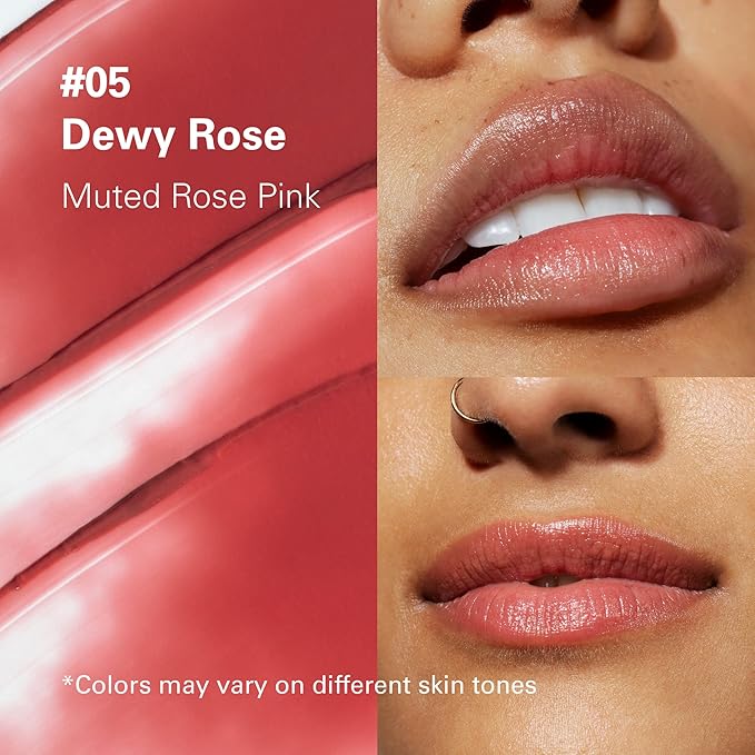 Melixir Vegan Lip Butter #05 Dewy Rose(+11 more colors), Deep Nourishing Tinted Lip Balm for Dry Lips, Bee-Free, Petrolatum-Free, Plant-Based, Hydrating for Cracked and Chapped Lips, Travel Essentials-VivaGrace Women