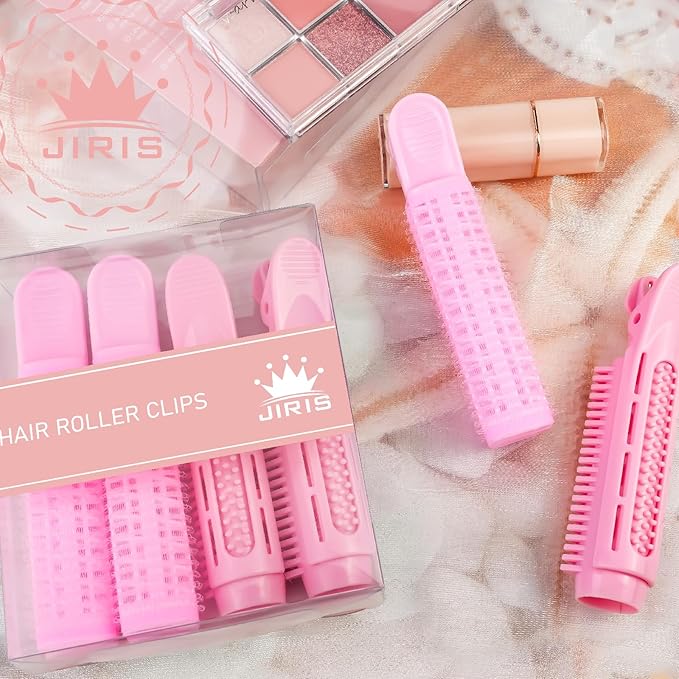 4PCS Volumizing Hair Clips for Root Lift & Volume - Instant Bangs Roller Clips for Effortless Curls & Lift - Velcro Rollers For Hair - Hair Rollers For Women - Pink-VivaGrace Women