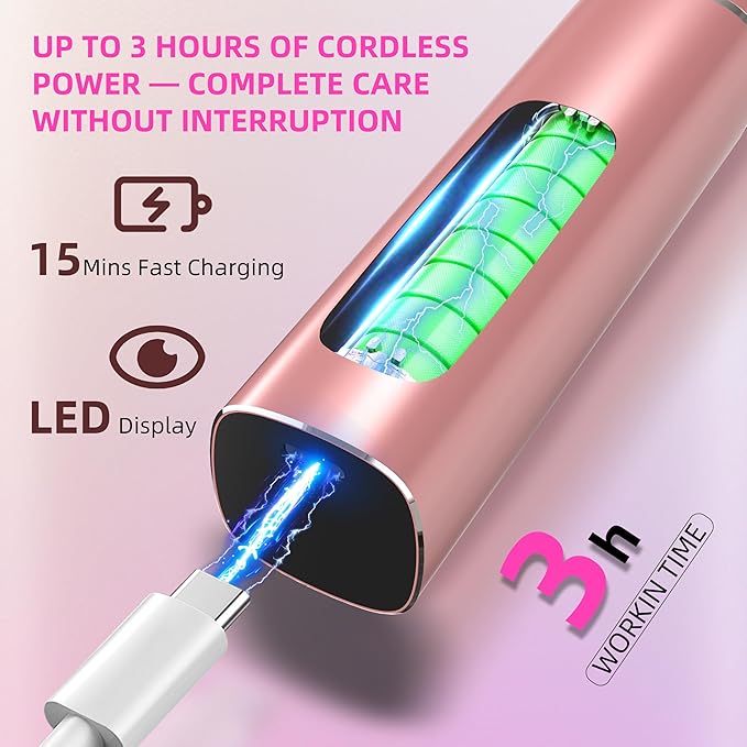 2 in 1 Electric Foot Callus Remover,9 Adjustable Speeds Rechargeable Electric Dead Skin Sander Pedicure Tools with Sandpaper Disk and Nail Drill Bits,Grinding Heads for Women&Men-VivaGrace Women