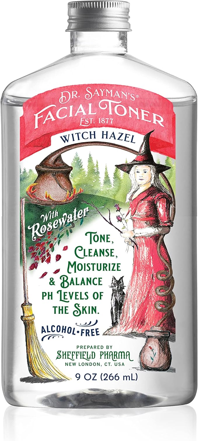 Dr. Saymans Alcohol-Free Facial Toner with Witch Hazel, Rosewater & Rice Protein, Removes Impurities & Hydrates Your Face, 9 oz-VivaGrace Women