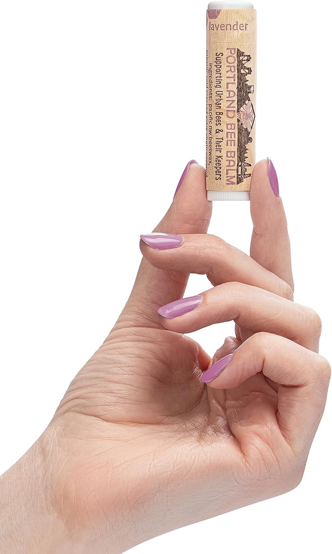 Portland Bee Balm All Natural Handmade Beeswax Based Lip Balm, Lavender 24 Count-VivaGrace Women