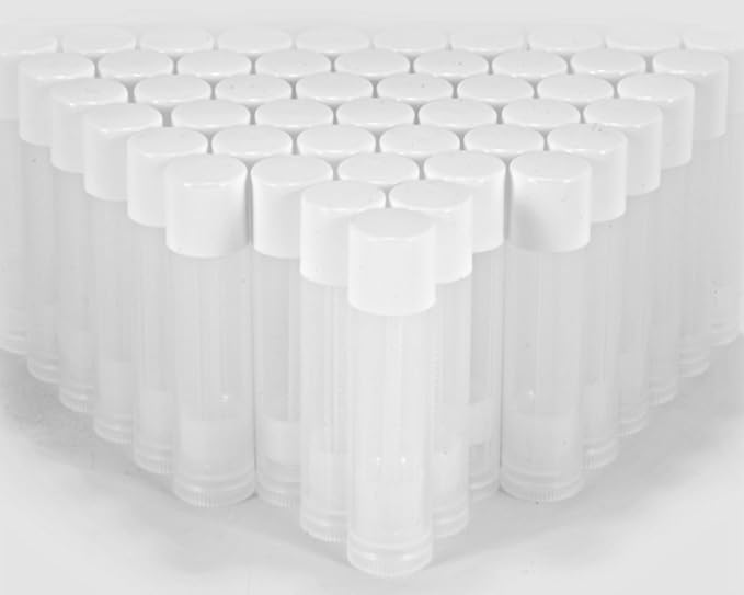 Vivaplex 50, Clear, Empty, 5.5 ml Lip Balm Tubes with White Caps-VivaGrace Women