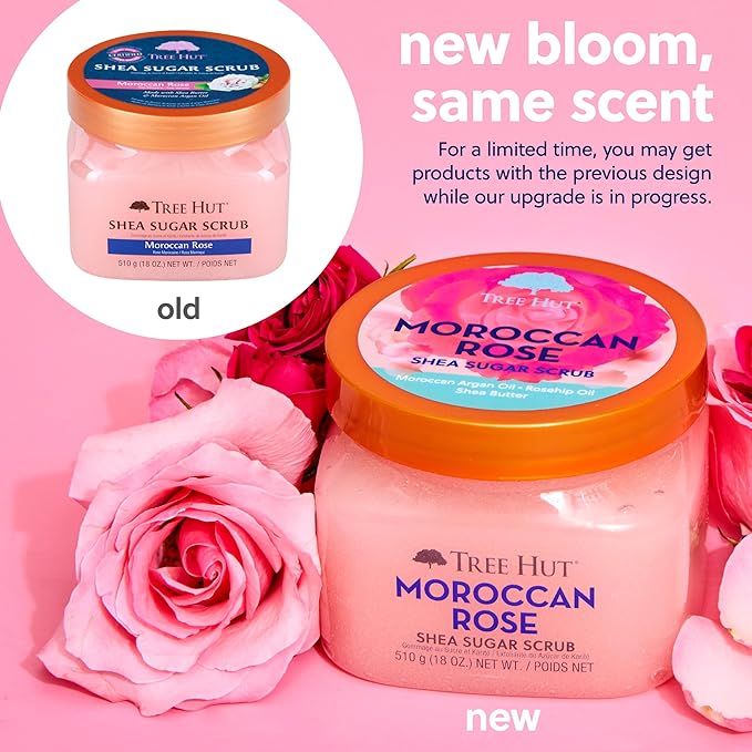 Tree Hut Shea Sugar Scrub - Moroccan Rose - 18 oz - Exfoliating Body Scrub for Smooth, Glowing Skin - Made with Real Sugar and Shea Butter-VivaGrace Women