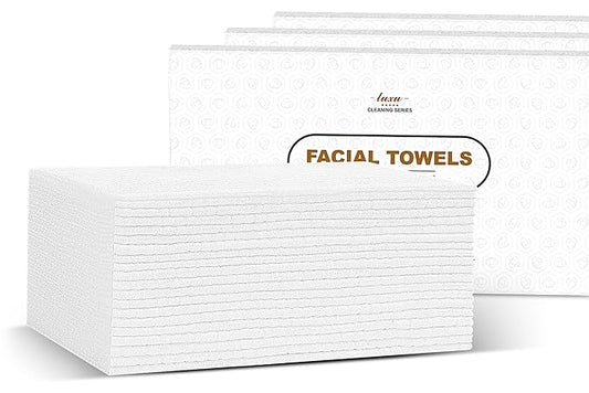 Disposable Face Towel,Biodegradable Facial Towels 9.8"×9.8",60 Count Extra Thick Soft Large Travel Clean Facial Towels Plant Fiber Facial Washcloth Dry Wipes for Sensitive Skin,Travel,Makeup Remover