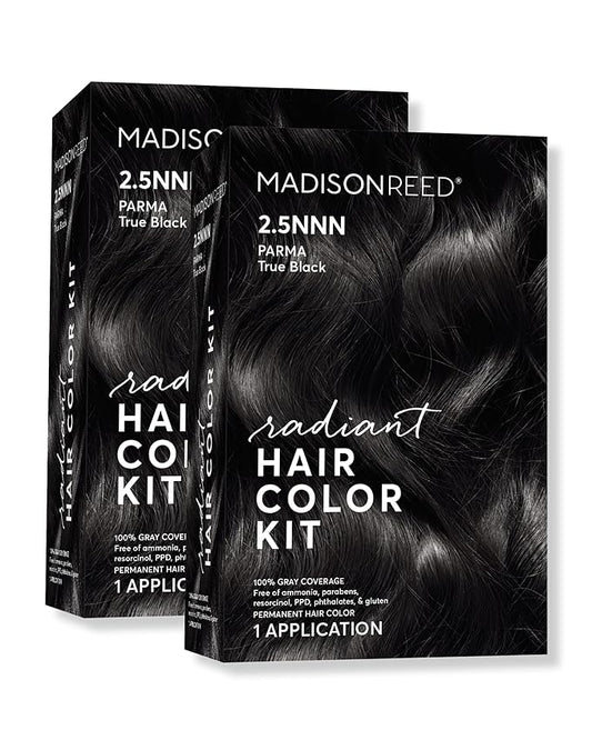 Madison Reed Radiant Hair Color Kit | 2.5NNN Soft Black (Parma Black) for 100% Gray Hair Coverage | Salon Quality Permanent Hair Dye | PPD-Free & Ammonia-Free | (Packaging May Vary) 2 Pack-VivaGrace Women