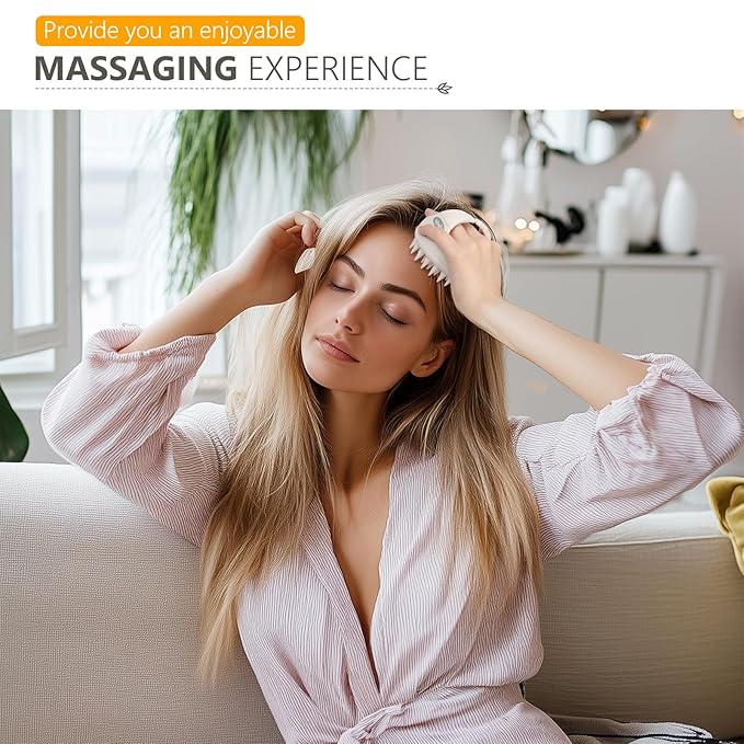 Sndyi Soft Silicone Scalp Massager for Dandruff Removal and Hair Growth - Wet Dry Scalp Exfoliator Brush for Scalp Care - Beige-VivaGrace Women