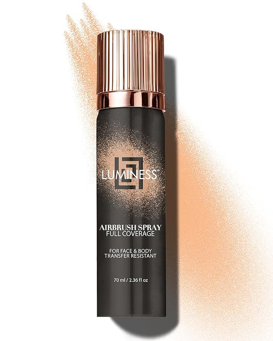 LUMINESS Spray Airbrush Foundation Makeup, Shade 030 - Lightweight, Full Coverage Foundation for Face, Neck & Body - Water-Based Concealer for Seamless Blending, Natural-Looking Finish, 2.36 fl oz-VivaGrace Women