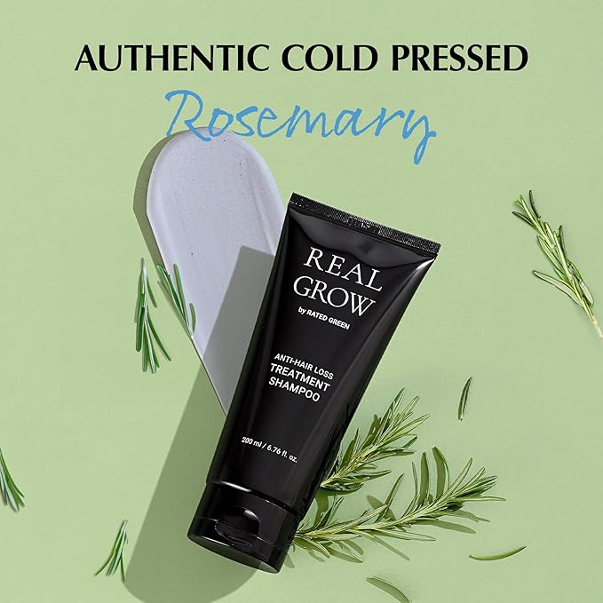 RATED GREEN REAL GROW Anti Hair Loss Treatment | Hair Strengthening Shampoo for Thinning Hair | Organic Rosemary Shampoo for Women 6.76 fl oz-VivaGrace Women