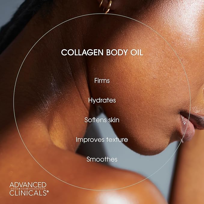 Advanced Clinicals Hydrating Collagen Oil For Body & After Shower | Visible Anti Aging Moisturizing Collagen Body Oil For Women & Men Helps Soften Appearance Of Crepe Skin & Wrinkles, 3.8 Fl Oz-VivaGrace Women