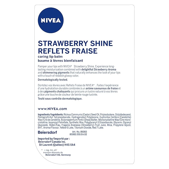 Nivea Lip Care Strawberry 4.8 G Tube-VivaGrace Women