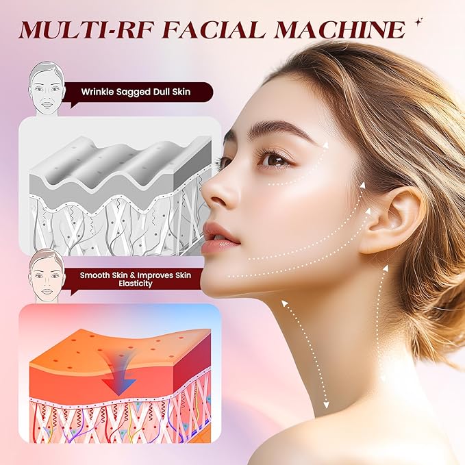 Microcurrent Facial Device, 3 Modes Red Light Therapy for Face and Neck, Skin Care Facial Massager Perfect Gifts for Women Men(Gold)-VivaGrace Women