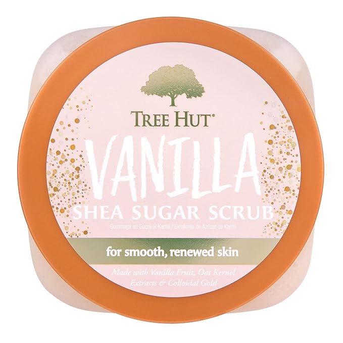 Tree Hut Vanilla Shea Sugar Exfoliating & Hydrating Body Scrub, 18 oz-VivaGrace Women