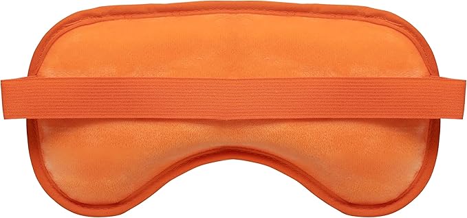 Plush Gel Eye Mask for Puffy Eyes, Orange - Cold Eye mask to Treat Dark Circles, Sinuses, Dry Eyes, and for Allergy Relief - Microwave Safe for Heat Therapy-VivaGrace Women