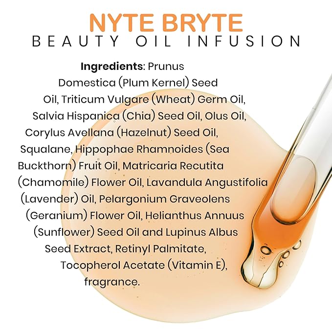 Skinsations - Retinol Face Oil Infusion - NYTE BRYTE - Anti-Aging, Collagen Boosting, Antioxidant Protection, Skin Care - Retinol, Plum Kernel Oil, Sea Buckthorn, Wheat Germ Oil, Vitamin A, Vitamin E-VivaGrace Women