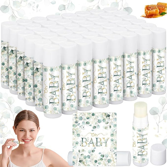 50 Pack Sage Green Baby Shower Lip Balm Party Supplies Bulk for Girls Guests Boys Neutral Baby Shower Gifts Gender Reveal Favors Prizes Souvenirs Winners Thank You Appreciation Gifts-VivaGrace Women