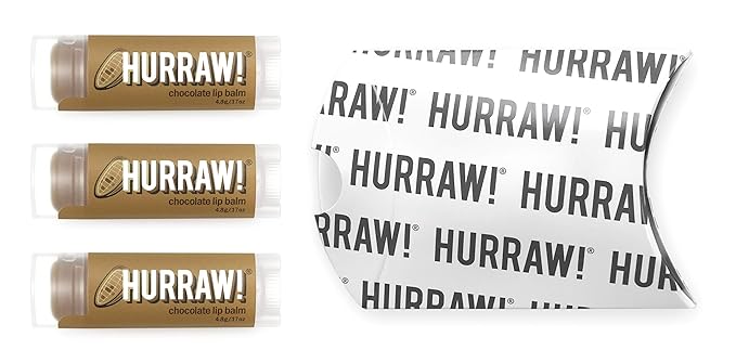 Hurraw! Chocolate Lip Balm, 3 Pack: Organic, Certified Vegan, Cruelty and Gluten Free. Non-GMO, 100% Natural Ingredients. Bee, Shea, Soy and Palm Free. Made in USA-VivaGrace Women