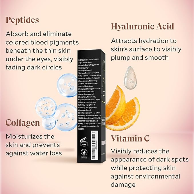 Fièra Luxury Concealer with Anti-Aging - All Day Coverage for Dark Circles, Fine Lines, Wrinkles & Spots - Caramel, 0.5 Ounce-VivaGrace Women