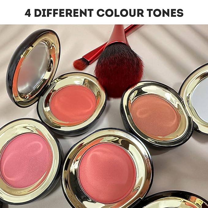 Face Blush for Cheeks Waterproof Smooth Creamy Formula, Matte Finish Buildable Lightweight Cream Blush Balm Create a Natural, Long Lasting Makeup Brightens Facial Radiance (Shy Pink)-VivaGrace Women
