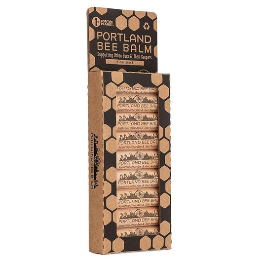 Portland Bee Balm All Natural Handmade Beeswax Based Lip Balm, Unscented 9 Count-VivaGrace Women