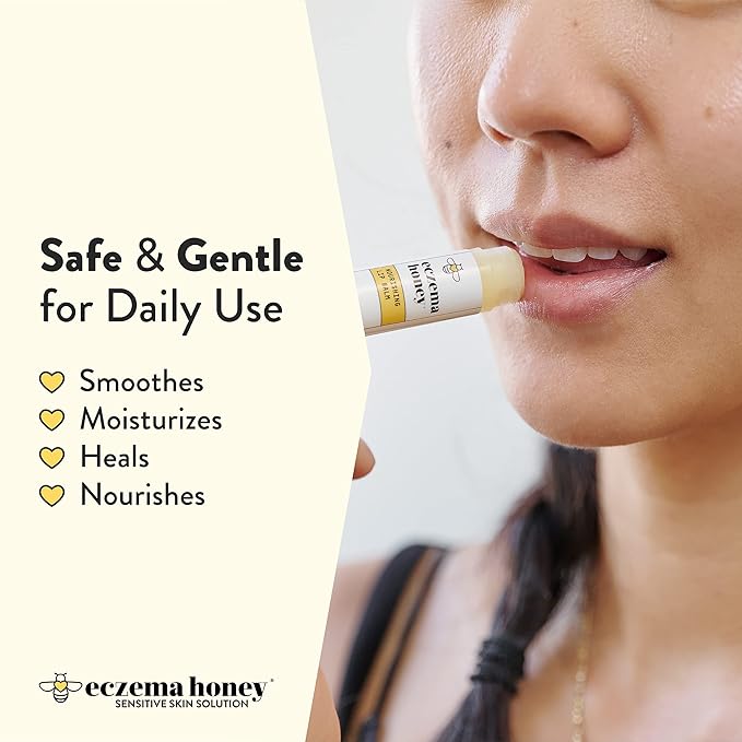 ECZEMA HONEY Nourishing Lip Balm - Organic Chapstick for Sensitive Skin - Daily Lip Moisturizer for Very Dry Lips - Mango Butter & Honey Lip Balm - Natural Lip Care Products (1 Ct)-VivaGrace Women