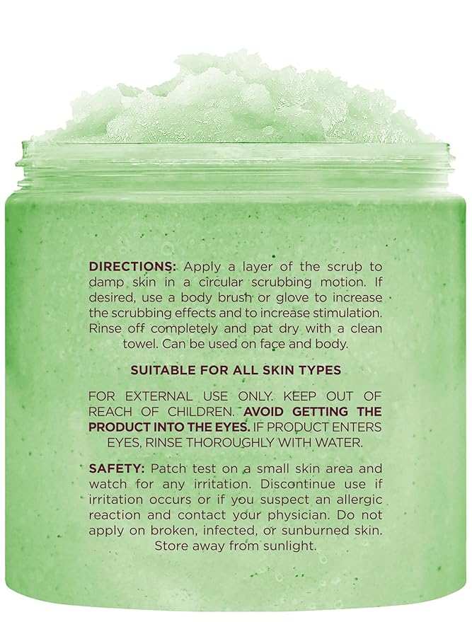 Brooklyn Botany Green Tea Honey Sugar Scrub for Body 10 oz – Deeply Hydrating and Gently Exfoliating Body Scrub for Women and Men – Moisturizing and Nourishing the Skin-VivaGrace Women