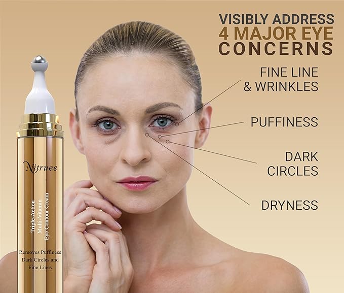Under Eye Cream with Caffeine, Hyaluronic Acid, and Vitamins E, C, K - Advanced Dark Circle and Puffiness Treatment, Reduces Fine Lines-VivaGrace Women