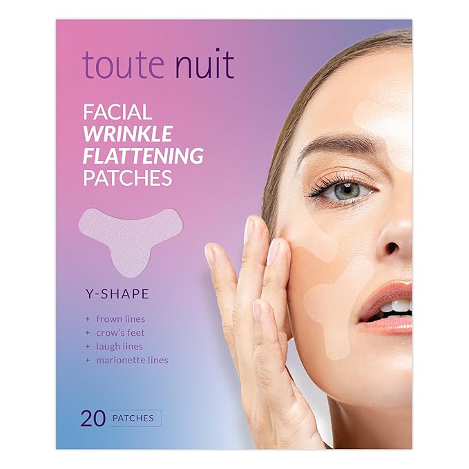 Toute Nuit Wrinkle Patches – Y Shape – Face Tape for Forehead, Between the Eyes & Around Mouth – Hypoallergenic Anti Wrinkle Patches – 20 Count, Made in USA-VivaGrace Women
