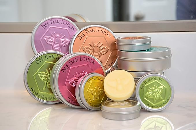 Bee Bar Honey House Naturals Duo – Vanilla - Small 6 Ounce and Large 2 Ounce– All Natural Ultra Moisturizing Lotion Bar Infused with Essential Oils and Butters – Made in USA-VivaGrace Women