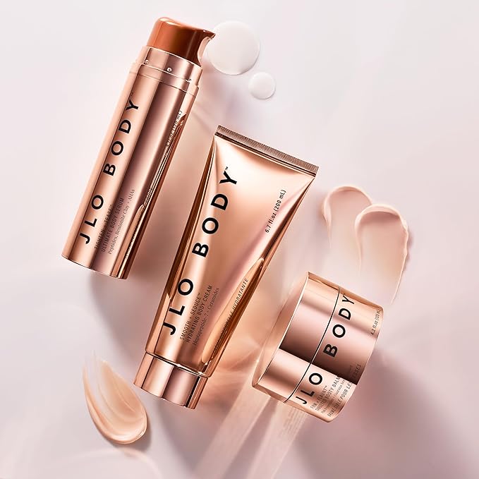 JLO BEAUTY The Ultimate Body Trio | Includes 4.2 fl oz Booty Balm, 4 fl oz Body Serum & 6.7 fl oz Body Cream | Brightens, & Firms for Smooth Skin-VivaGrace Women