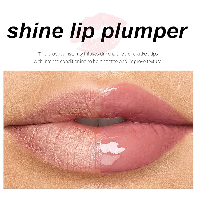 MUESCHER Glow Lip Balm Plumping Moisturizing Lip Balm For Dry Cracked Lips, Moisturizer Nourishing Lip Balm Lip Care Vegan Tinted Lip Balm, Dewy Glassy Lip Balm Shine Lips Plumper Jelly Lipstick(05#)-VivaGrace Women