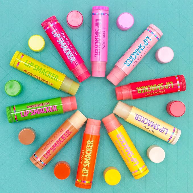 Lip Smacker Original & Best Party Pack - 10 Moisturizing Lip Balms, Classic Flavors, Hydrating & Protecting - Cruelty-Free- Oatmeal Cookie-VivaGrace Women