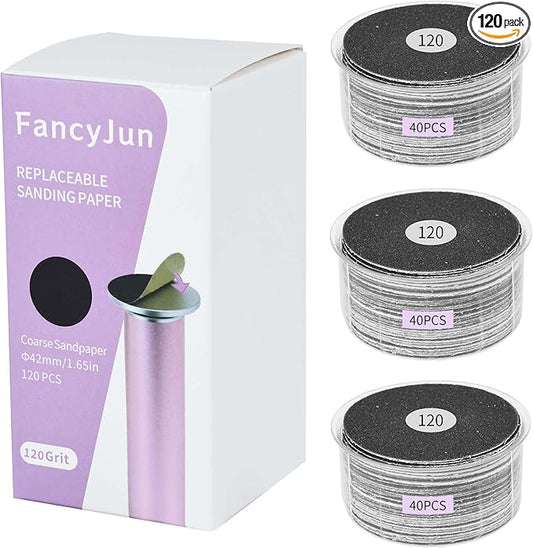 120PCS Medium 120 Grit Replaceable Sandpaper Discs for Electric Foot Callus Removers - 42mm/1.65in Smoothing Foot File Refills - Daily Foot Maintenance & Softening-VivaGrace Women