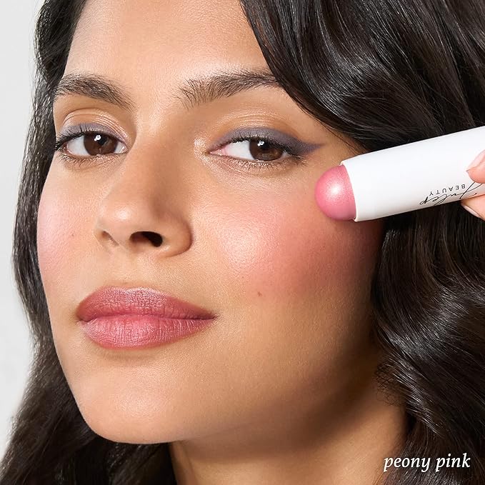 Julep Skip The Brush Cream to Powder Blush Stick - Peony Pink - Blendable and Buildable Color - 2-in-1 Blush and Lip Makeup Stick-VivaGrace Women