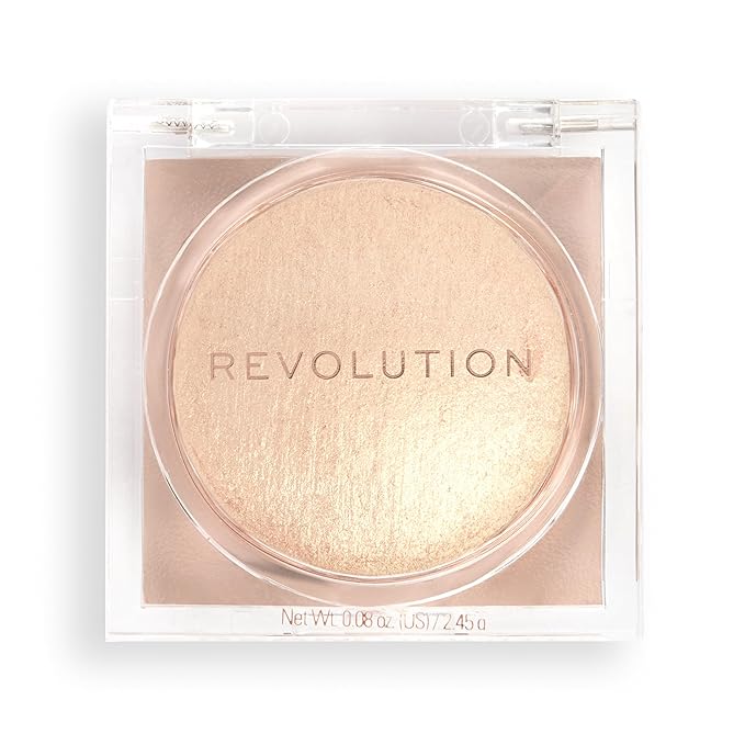 Makeup Revolution Beam Bright Highlighter, All Over Face Glow, Powder To Liquid Formula, 5 Different Shades, Bronze Baddie-VivaGrace Women