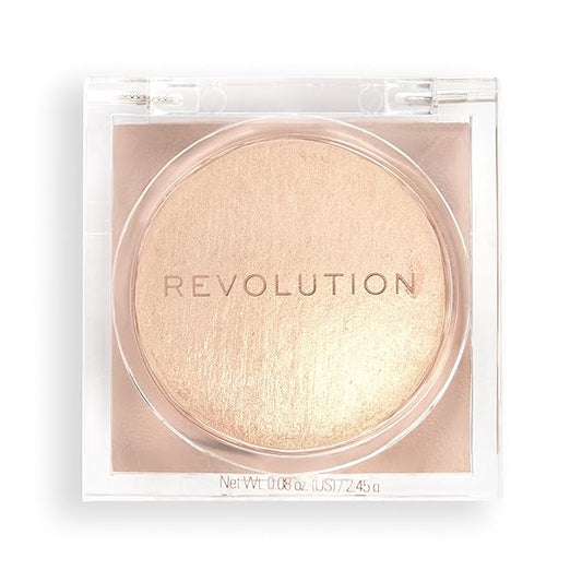 Makeup Revolution Beam Bright Highlighter, All Over Face Glow, Powder To Liquid Formula, 5 Different Shades, Bronze Baddie-VivaGrace Women