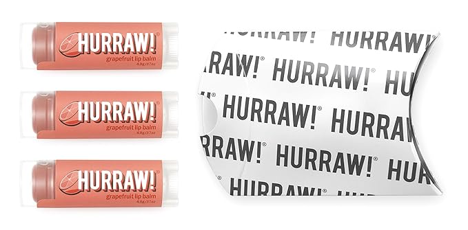 Hurraw! Grapefruit Lip Balm, 3 Pack: Organic, Certified Vegan, Cruelty and Gluten Free. Non-GMO, 100% Natural Ingredients. Bee, Shea, Soy and Palm Free. Made in USA-VivaGrace Women