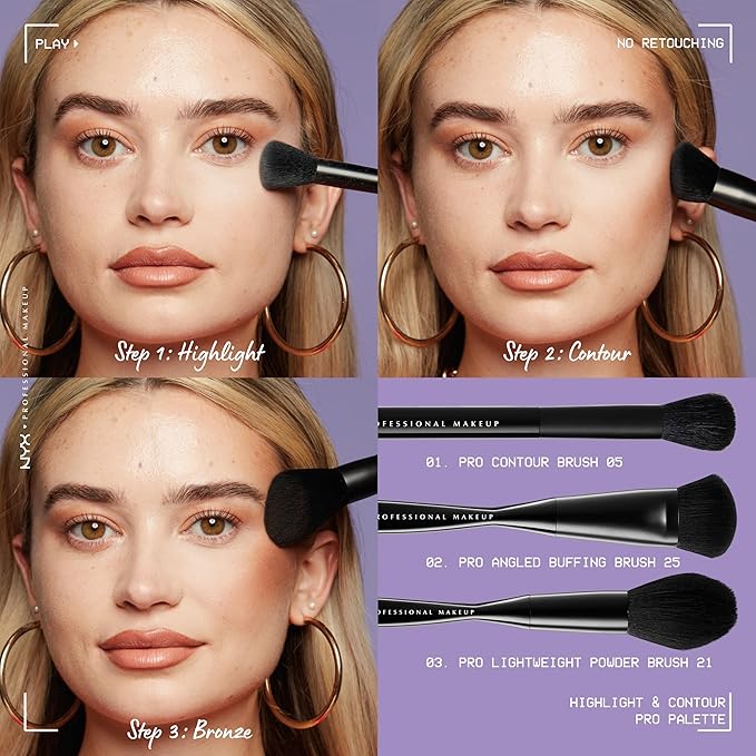 NYX PROFESSIONAL MAKEUP Highlight & Contour Pro Palette-VivaGrace Women