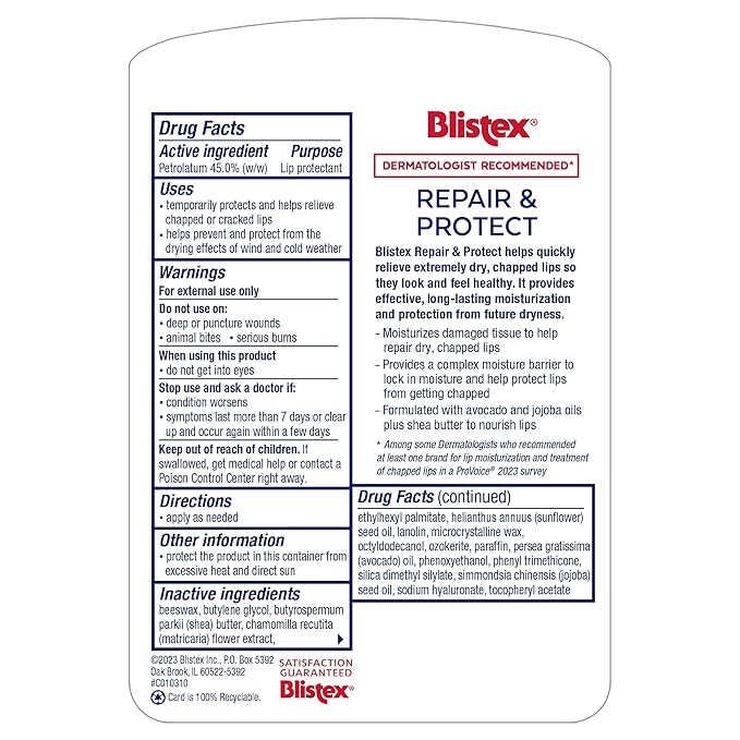 Blistex Repair & Protect Lip Balm, Lip Treatment, Severe Chapped Lip Prevention-VivaGrace Women