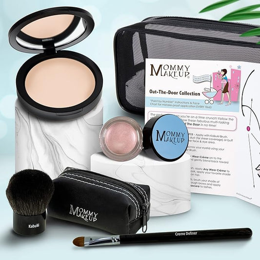 Out The Door Collection | Talc-free 5-piece Mineral Makeup Set | CUDDLE (Light/Medium) - For light to medium complexions + PINK ICING - A pale pearlized pink-VivaGrace Women
