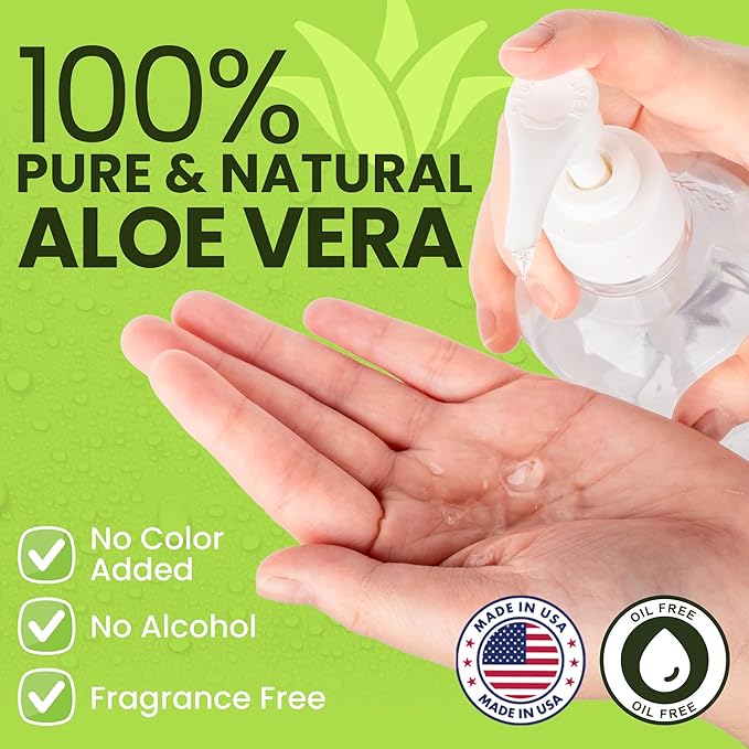 Organic 100% Aloe Vera Gel for Face & Body with Manuka Honey - A Fresh Aloe Vera Plant, No Powder - Sunburn Relief - Aloe Vera Gel for Hair (1 Gallon)-VivaGrace Women
