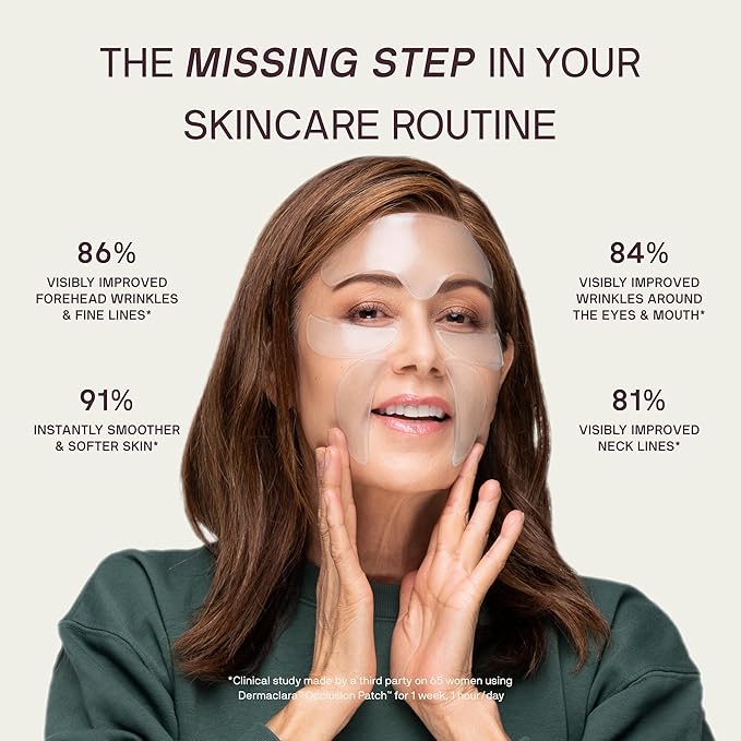 Dermaclara Face Patches Kit - Anti Wrinkle Patches for Forehead, Smile Lines, Silicone Anti-Wrinkle Frown Line Treatment, Up to 30 Uses - 1 Forehead, 2 Mouth, 2 Eye, 1 Neck & 1 Patch Prep Cleanser-VivaGrace Women