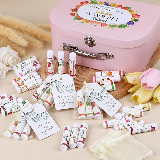 DMSKY 200 Pack Lip Balm, Natural Lip Balm Bulk with Vitamin E and Coconut Oil, Moisturizing Soothing Chapped Lips, Gifts for Women Stocking Stuffers Party Favors-VivaGrace Women