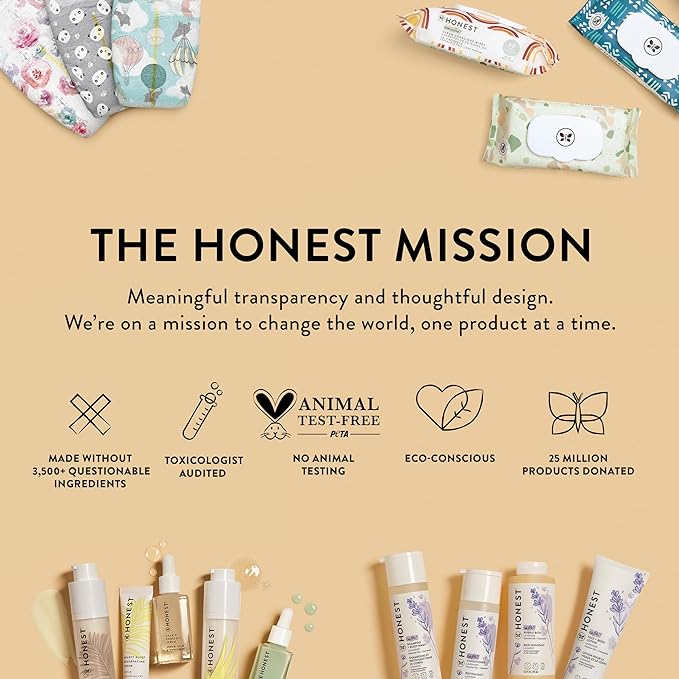 The Honest Company New Mama Care Essentials Gift Set | Hospital Bag Must Haves | Travel Size Nip Balm (0.5 oz), Glow On Body Cream (1 oz), Gotta Glow Face Wash (1.75 fl oz), Reusable Pouch-VivaGrace Women