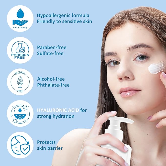 5 Step Skin Care Set, Large 17.6 Fl oz, All with Hyaluronic Acid Facial Skin Care Products, Makeup Remover, Cleanser, Toner, Serum, Lotion, Hydrating & Protect Skin, Sulfates & Paraben-Free-VivaGrace Women