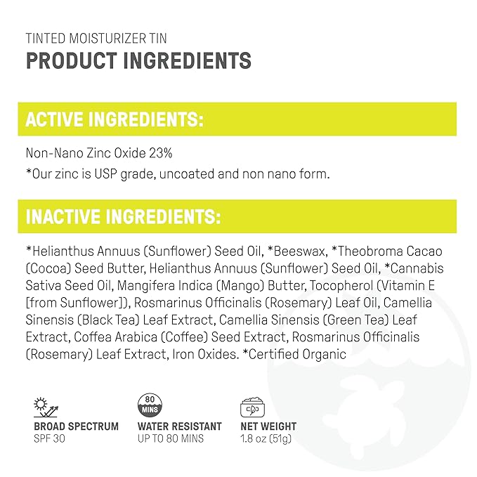 Raw Element Ultra-Moisturizing Tinted Face Cream, Non Toxic Mineral Face Sunscreen, Daily Tinted Moisturizer, Non-Nano Zinc Oxide, Reef Friendly, All Ages, SPF 30, 1.8 oz, Pearly Sand, Pack of 1-VivaGrace Women