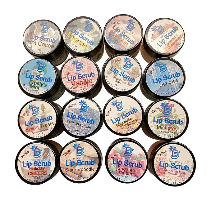 Diva Stuff Ultra Hydrating Lip Scrub for Soft Lips, Gentle Exfoliation, Moisturizer & Conditioner, ¼ oz - Made in the USA (Holiday Cheers Kahlua)-VivaGrace Women